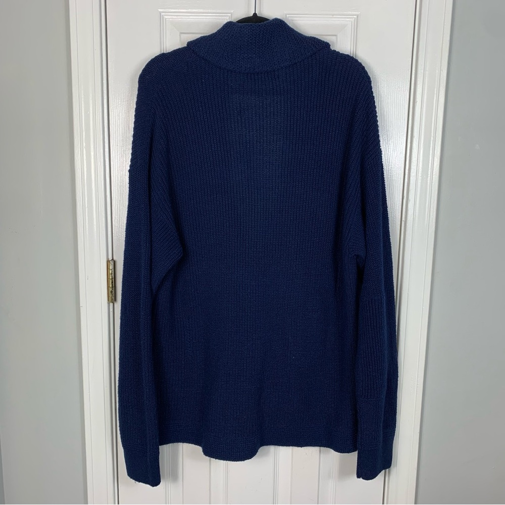 Polo Ralph Lauren Cardigan Shawl Collar Chunky Knit Blue Sweater Mens Size XXL - Picture 2 of 5